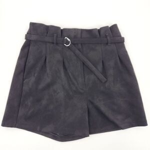 Express Midi Extreme High Rise Shorts Womens Size 10 Black Faux Suede Festival